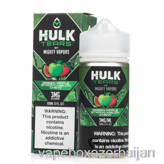 Vape Baku Green Apple Straw Melon Chew - Hulk Tears - 100mL 3mg